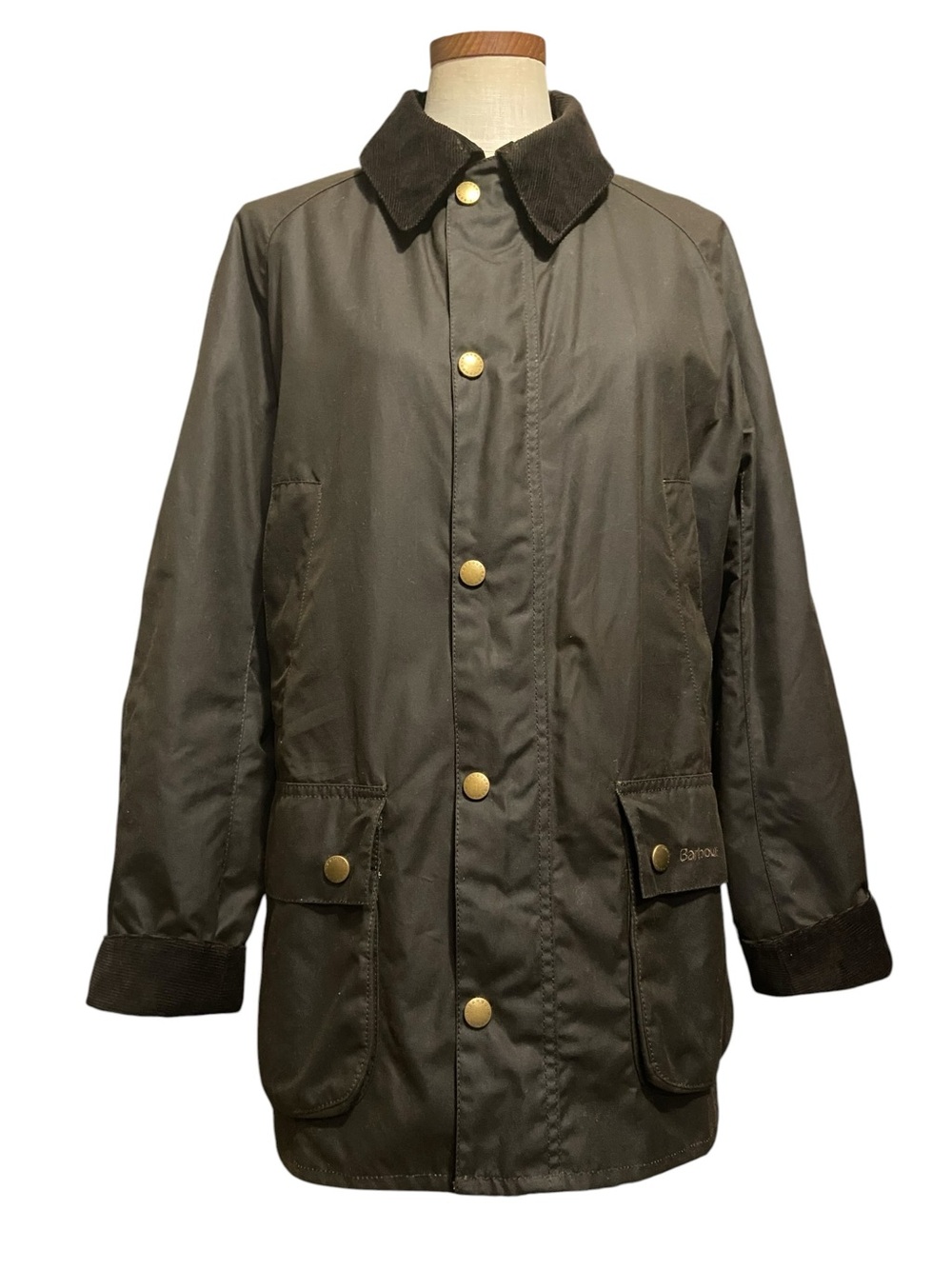 Barbour Ashby Waxed Cotton Jacket Olive Sz  M